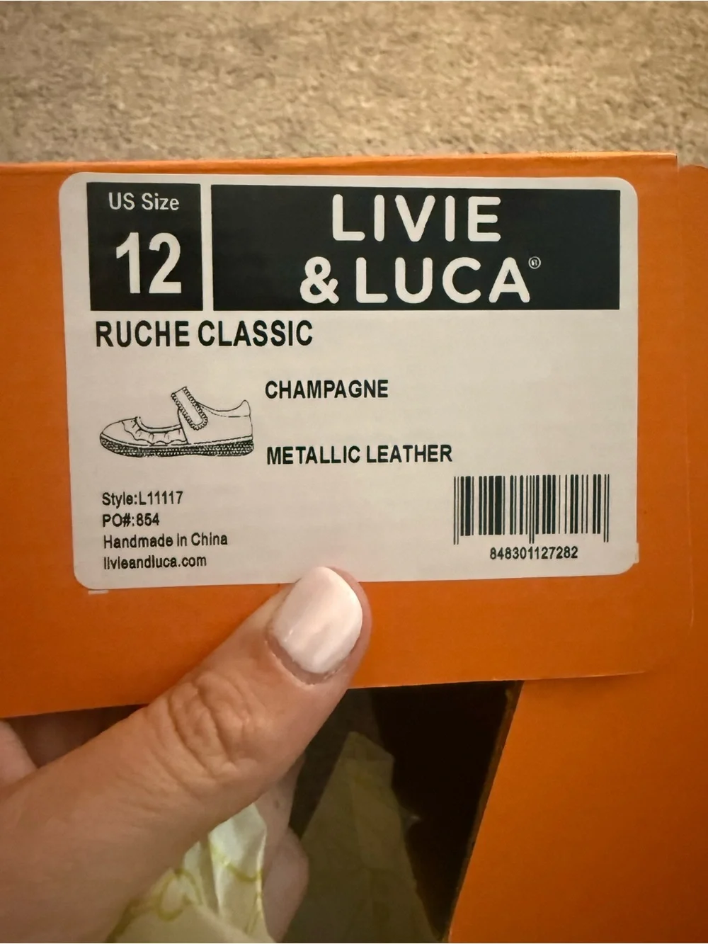 Livie & Luca Ruche Metallic Champagne Gold Mary Jane Shoes Sz 12